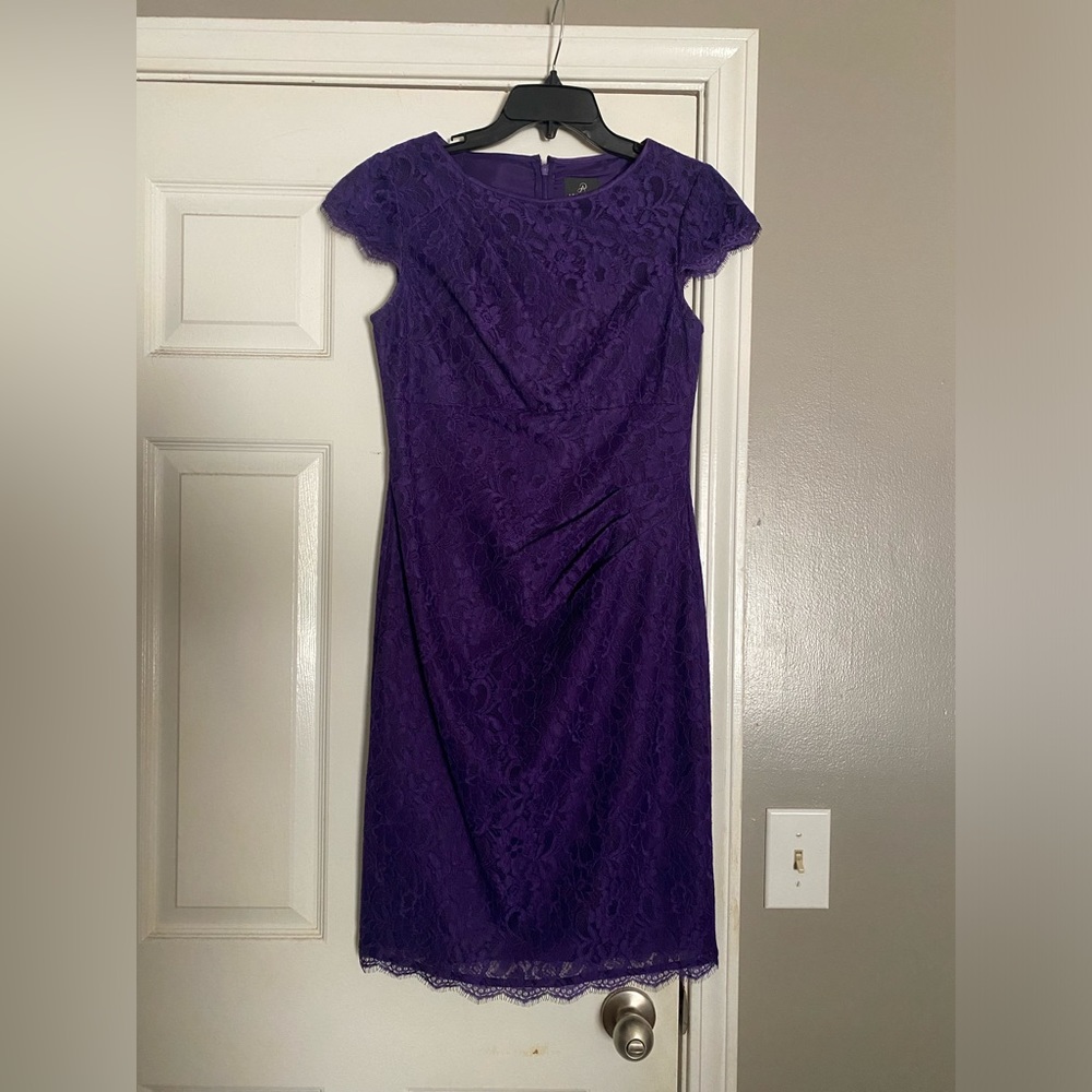 Adrianna Papell Purple Lace Dress